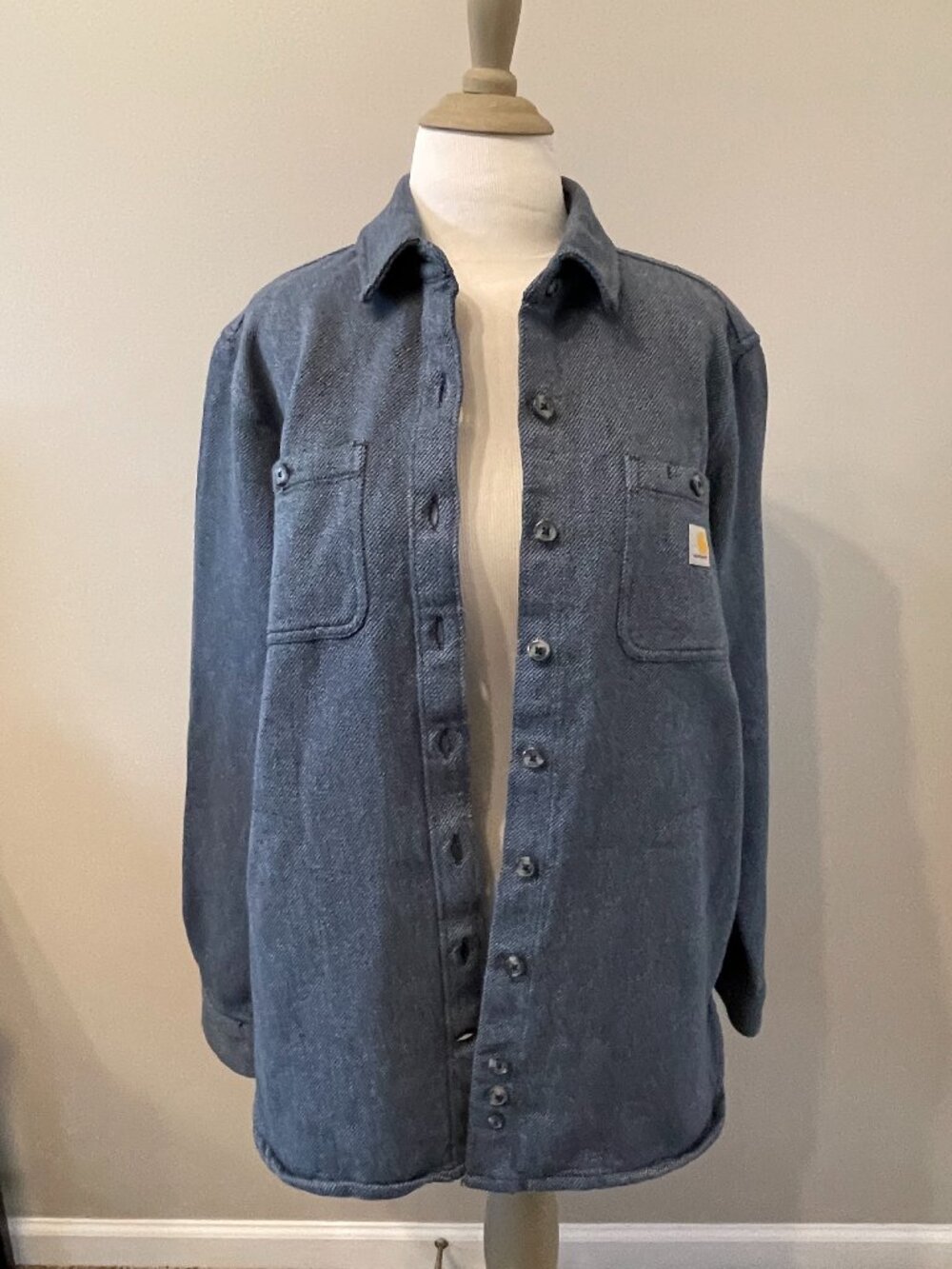 Carhartt Women's Loose Fit Knit Denim-like Shacket, Size M